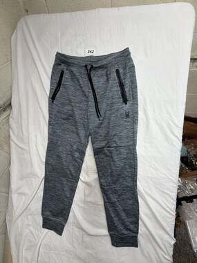 Spyder Active Men's Gray Fleece Athletic Gym Workout Zip Pocket Joggers Medium